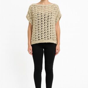 Zara Beige Open-Knit Sweater